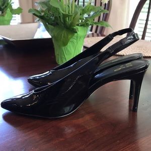 Black patent leather heels EUC